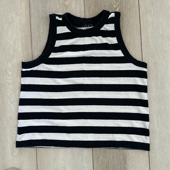 LOFT Tops - Ann Taylor LOFT - Black striped top - Size L